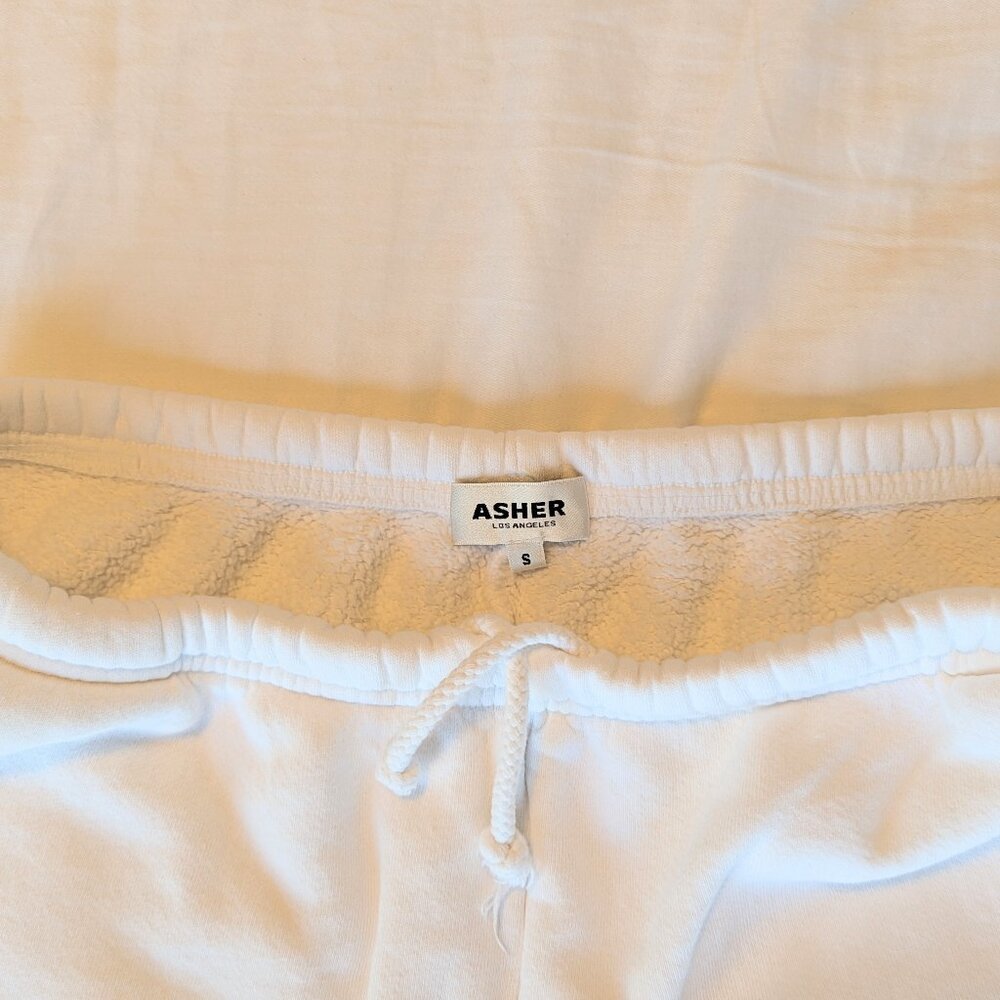 Asher Los Angeles Unisex White Sebi Sweatpants. Size Small